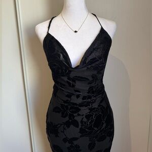 Windsor Black Floral Midi Dress